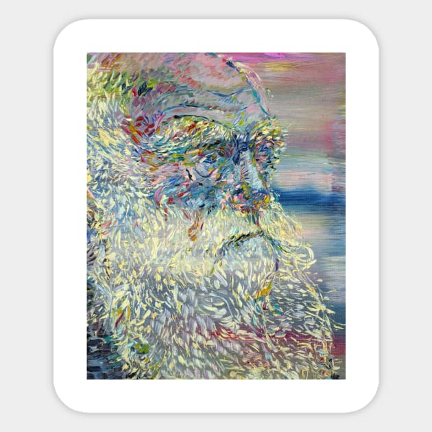 CHARLES DARWIN oil portrait .1 Sticker by lautir